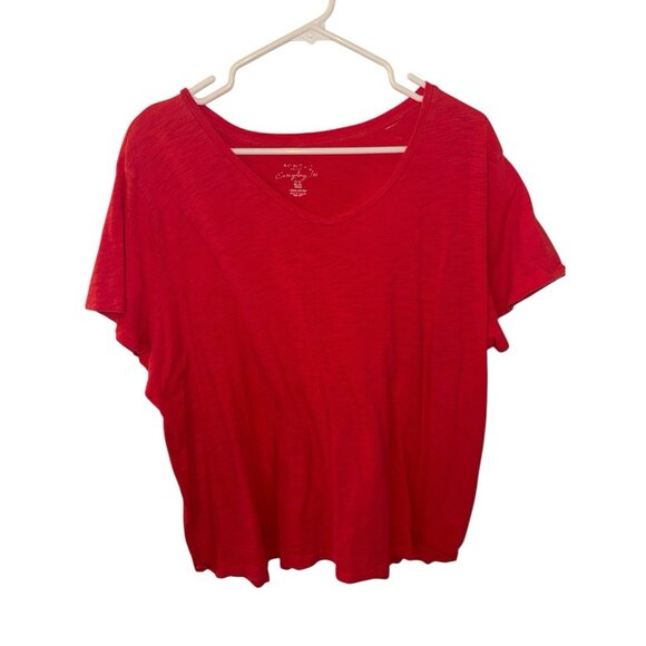 Sonoma Tops - Red Sonoma Everyday Tee T Shirt  2X Women's Lifestyle V Neck Short Sleeve